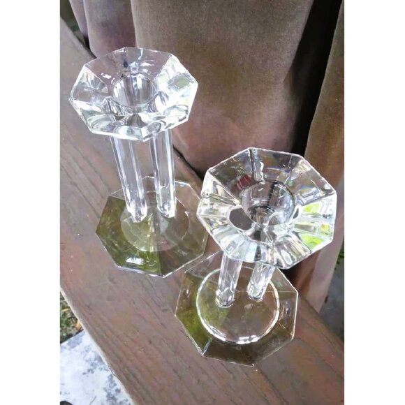 A Pair of Fabulous Marc Aurel 24% Lead Crystal Bleikristall Candle Holders - Picture 9 of 10